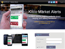 Tablet Screenshot of alerts.kitco.com